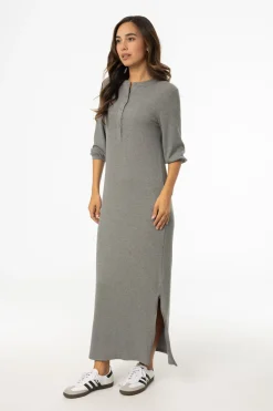 Midi Sleeve Basic Maxi Dress